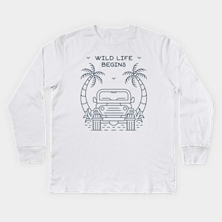 Wild Life Begins 3 Kids Long Sleeve T-Shirt